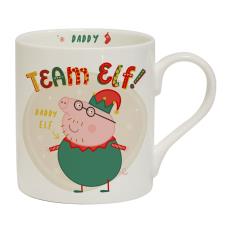 Personalised Peppa Pig Team Elf Daddy Pig Balmoral Mug